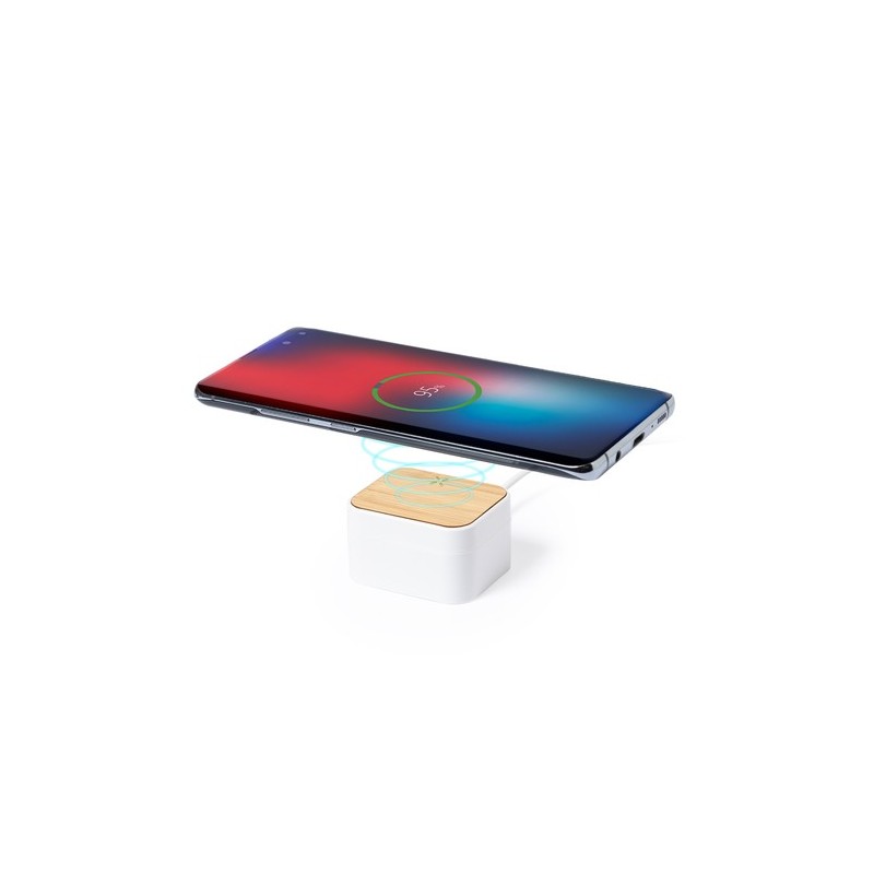 Écouteurs Bluetooth Éco-Responsables Personnalisés Billins Matières : bambou Couleurs : blanc impression haute définition