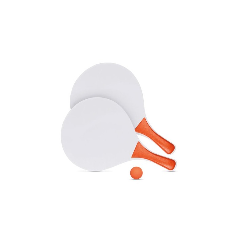 Raquette de Plage Personnalisée - Cadeau Idéal MATCH Matières : MDF Couleurs : orange cadeau entreprise pas cher