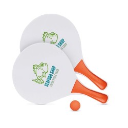 Raquette de Plage Personnalisée - Cadeau Idéal MATCH Matières : MDF Couleurs : orange impression haute définition