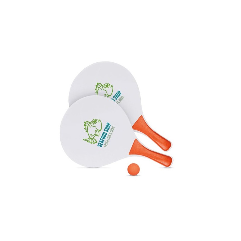 Raquette de Plage Personnalisée - Cadeau Idéal MATCH Matières : MDF Couleurs : orange impression haute définition