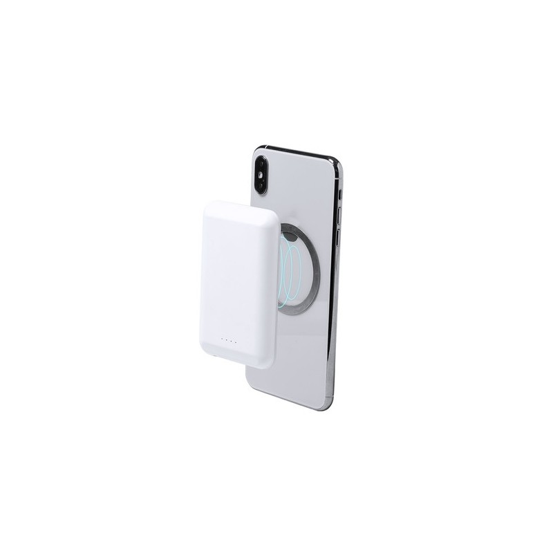 Batterie Externe Personnalisée 5000 mAh - Power Bank Vekmar Couleurs : blanc marquage laser ultra précis