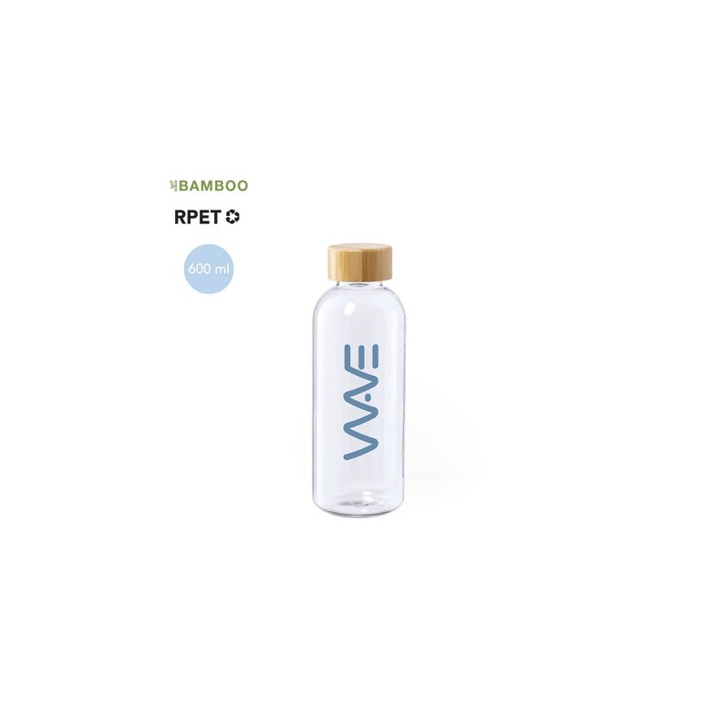 Gourde Éco-responsable et Durable Personnalisée Solarix Matières : bambou Couleurs : transparent personnalisable avec votre logo