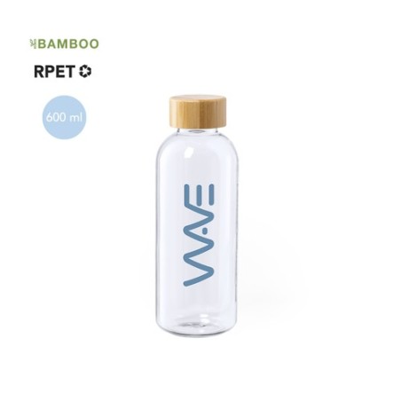 Gourde Éco-responsable et Durable Personnalisée Solarix Matières : bambou Couleurs : transparent personnalisable avec votre logo