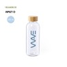 Gourde Éco-responsable et Durable Personnalisée Solarix Matières : bambou Couleurs : transparent personnalisable avec votre logo