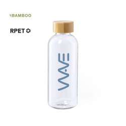 Gourde Éco-responsable et Durable Personnalisée Solarix Matières : bambou Couleurs : transparent marquage laser ultra précis