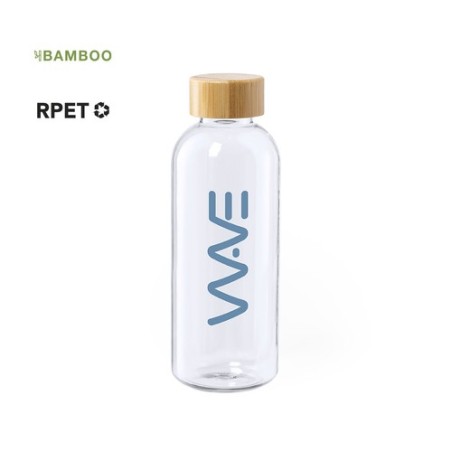 Gourde Éco-responsable et Durable Personnalisée Solarix Matières : bambou Couleurs : transparent marquage laser ultra précis