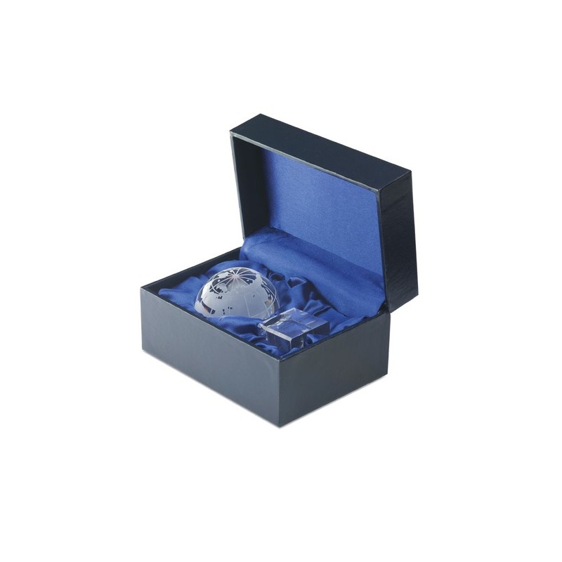 Bloc Monde Cristal Personnalisé Chic - Presse-papiers MUNDI Matières : verre Couleurs : transparent personnalisable avec votre l