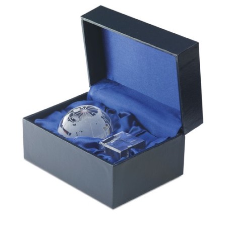Bloc Monde Cristal Personnalisé Chic - Presse-papiers MUNDI Matières : verre Couleurs : transparent personnalisable avec votre l