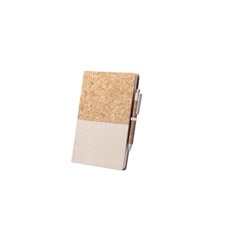Bloc Notes Éco-responsable Personnalisé - Brastel Matières : liège Couleurs : naturel