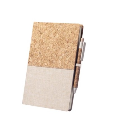 Bloc Notes Éco-responsable Personnalisé - Brastel Matières : liège Couleurs : naturel