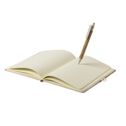 Bloc Notes Éco-responsable Personnalisé - Brastel Matières : liège Couleurs : naturel cadeau entreprise pas cher