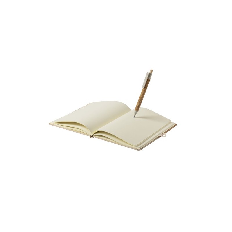Bloc Notes Éco-responsable Personnalisé - Brastel Matières : liège Couleurs : naturel cadeau entreprise pas cher