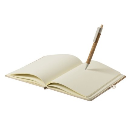 Bloc Notes Éco-responsable Personnalisé - Brastel Matières : liège Couleurs : naturel cadeau entreprise pas cher
