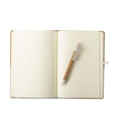 Bloc Notes Éco-responsable Personnalisé - Brastel Matières : liège Couleurs : naturel goodies publicitaire événementiel