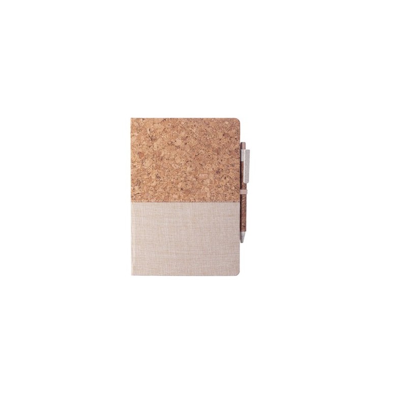 Bloc Notes Éco-responsable Personnalisé - Brastel Matières : liège Couleurs : naturel impression haute définition