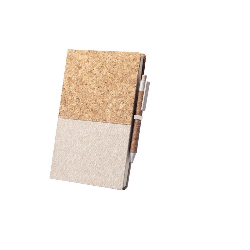 Bloc Notes Éco-responsable Personnalisé - Brastel Matières : liège Couleurs : naturel livraison express 24h 48h