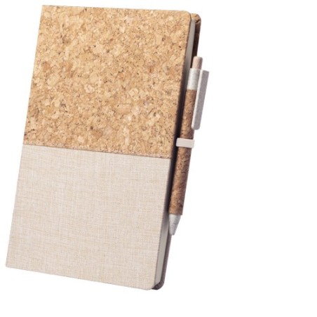 Bloc Notes Éco-responsable Personnalisé - Brastel Matières : liège Couleurs : naturel livraison express 24h 48h
