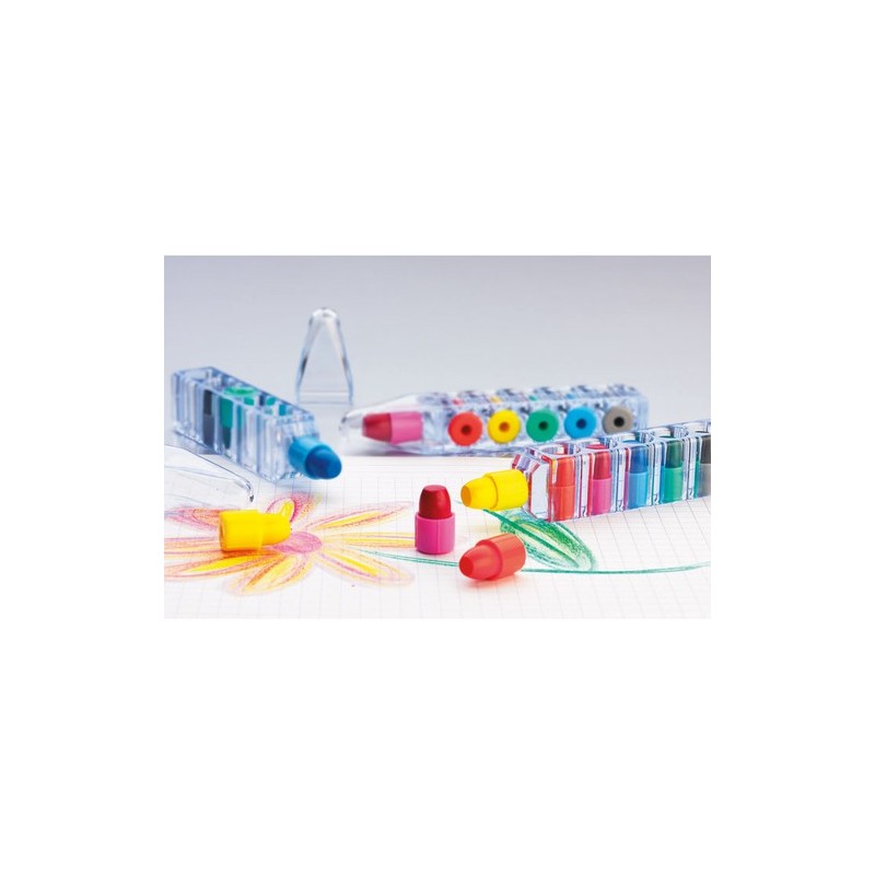 Set de Crayons Personnalisés Peint/Cire Éco-responsable MAGIC Matières : polystyrène (PS) Couleurs : transparent personnalisable