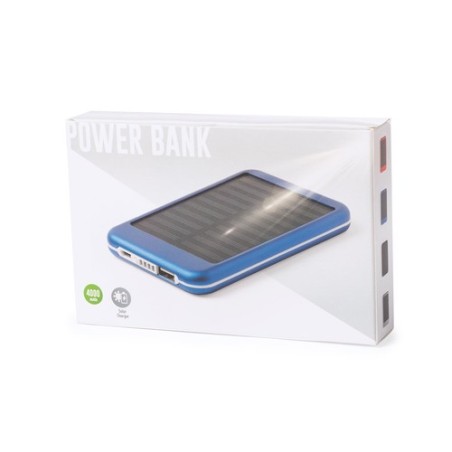 Batterie solaire personnalisée 4000 mAh - Power Bank Rudder Matières : aluminium Couleurs : noir goodies entreprise design