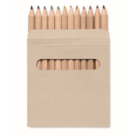 Étui fenêtre 12 crayons publicitaire idéal cadeau d'entreprise : ARCOLOR Matières : bois Couleurs : marron