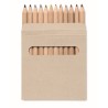 Étui fenêtre 12 crayons publicitaire idéal cadeau d'entreprise : ARCOLOR Matières : bois Couleurs : marron