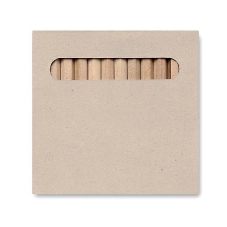 Étui fenêtre 12 crayons publicitaire idéal cadeau d'entreprise : ARCOLOR Matières : bois Couleurs : marron personnalisable avec 