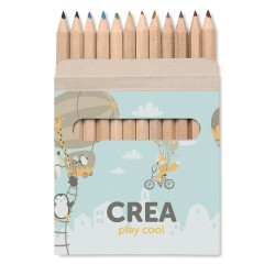 Étui fenêtre 12 crayons publicitaire idéal cadeau d'entreprise : ARCOLOR Matières : bois Couleurs : marron cadeau entreprise pas