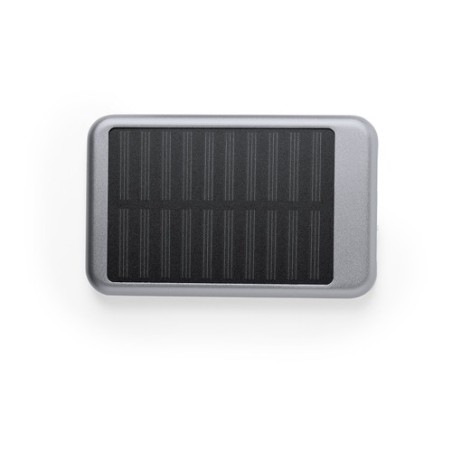 Batterie solaire personnalisée 4000 mAh - Power Bank Rudder Matières : aluminium Couleurs : rouge objet promo petit budget
