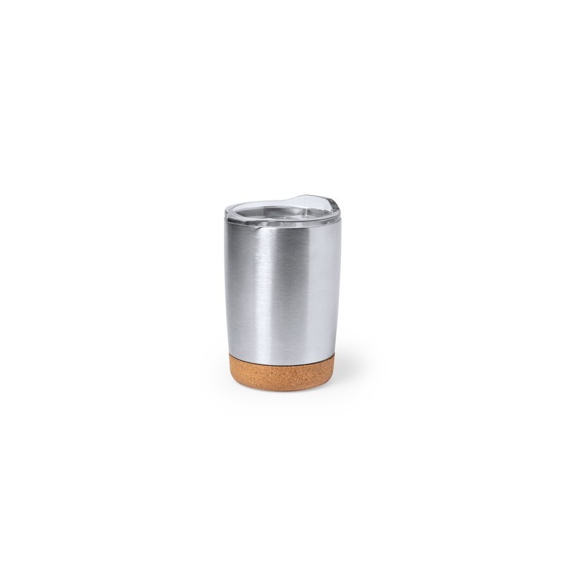 Verre thermique isotherme et design personnalisé Nerux Matières : liège Couleurs : argenté personnalisable avec votre logo