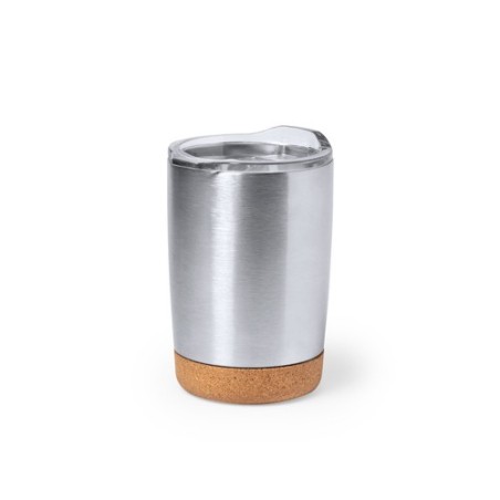Verre thermique isotherme et design personnalisé Nerux Matières : liège Couleurs : argenté personnalisable avec votre logo