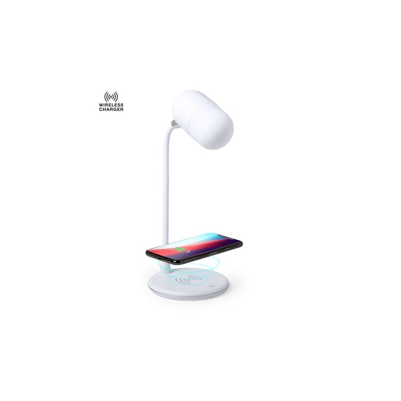 Lampe multifonction personnalisée avec éclairage et chargeur - Lerex Couleurs : blanc personnalisable avec votre logo