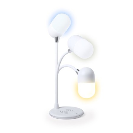Lampe multifonction personnalisée avec éclairage et chargeur - Lerex Couleurs : blanc cadeau entreprise pas cher