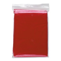 Poncho de secours Imperméable et Pratique Personnalisé - SPRINKLE Matières : polyéthylène (PE) Couleurs : rouge personnalisable 