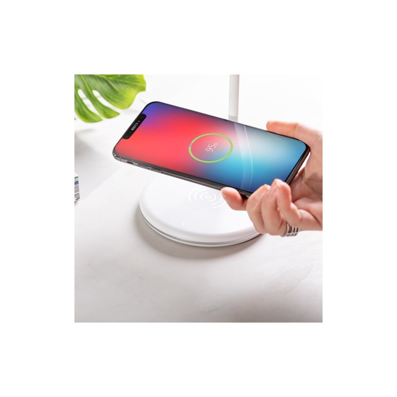 Lampe multifonction personnalisée avec éclairage et chargeur - Lerex Couleurs : blanc impression haute définition