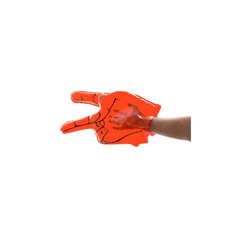 Main animée personnalisée en objet publicitaire unique - Hogan Matières : LDPE Couleurs : rouge impression logo haute qualité