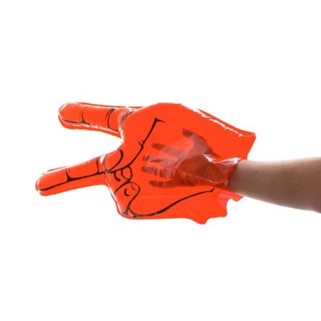 Main animée personnalisée en objet publicitaire unique - Hogan Matières : LDPE Couleurs : rouge impression logo haute qualité