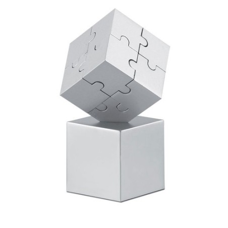 Puzzle 3D Personnalisé Unique - KUBZLE Matières : métal Couleurs : argenté mat