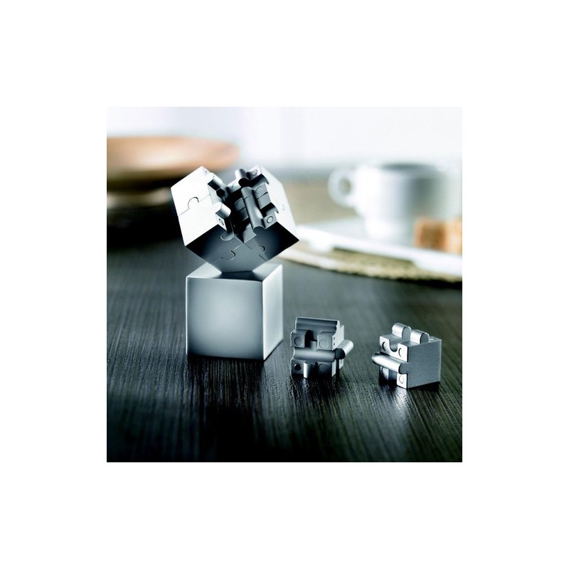 Puzzle 3D Personnalisé Unique - KUBZLE Matières : métal Couleurs : argenté mat impression haute définition