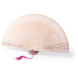 Éventail en Bois Naturel Personnalisé Pas Cher - Madera objet promotionnel éco-responsable