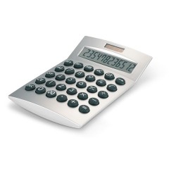 Calculatrice Personnalisée Élégante 12 Chiffres BASICS Matières : polystyrène (PS) Couleurs : argenté mat
