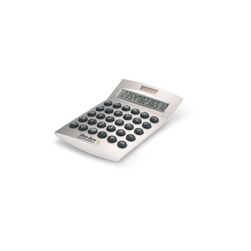 Calculatrice Personnalisée Élégante 12 Chiffres BASICS Matières : polystyrène (PS) Couleurs : argenté mat personnalisable avec v