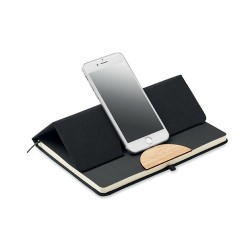 Carnet A5 Éco-responsable et Personnalisé 80 pages lignées RPET BLAMA Matières : papier Couleurs : noir cadeau entreprise pas ch