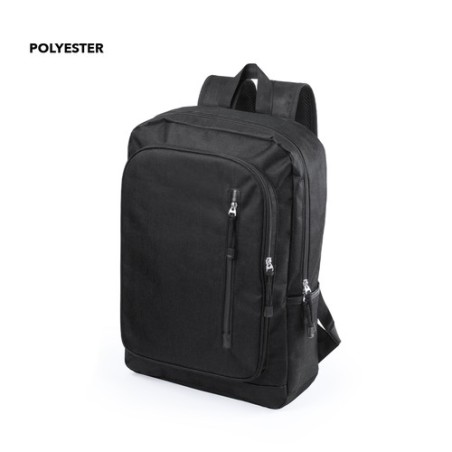 Sac à Dos Personnalisé Rembourré Polyvalent pas cher Donovan Matières : polyester Couleurs : noir marquage laser ultra précis