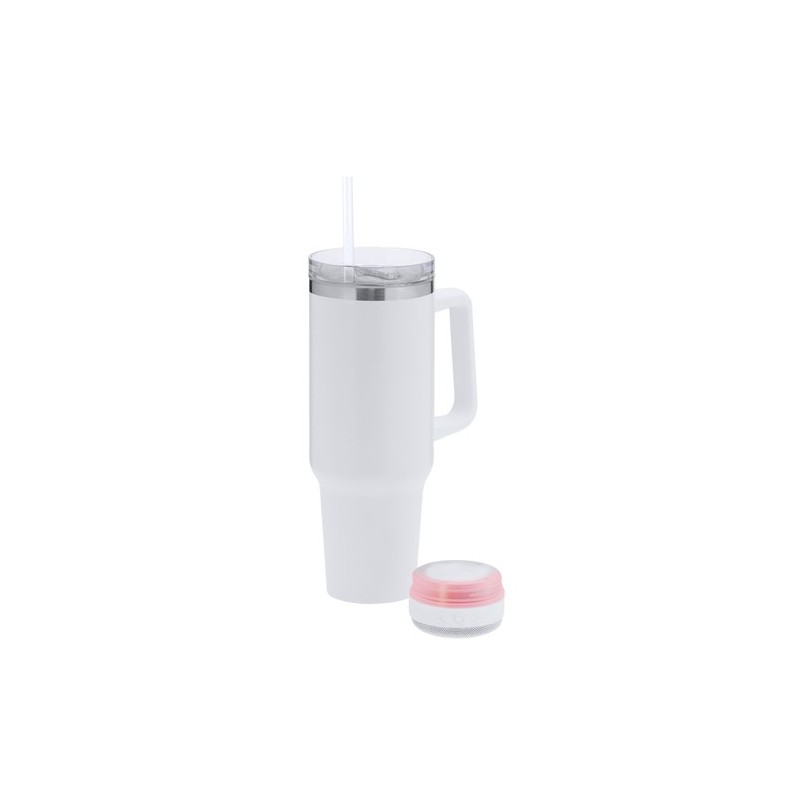 Carafe thermique personnalisée à prix réduit - Haut-Parleurs Tracir Matières : acier inoxydable Couleurs : blanc marquage laser 