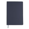 Bloc-notes personnalisé pas cher Lazox Couleurs : bleu marine Matières : PU recyclé