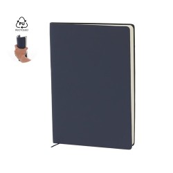 Bloc-notes personnalisé pas cher Lazox Couleurs : bleu marine Matières : PU recyclé 2