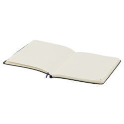 Bloc-notes personnalisé pas cher Lazox Couleurs : bleu marine Matières : PU recyclé cadeau collaborateur premium