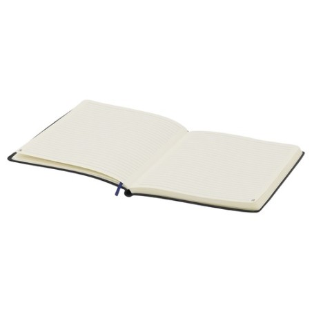 Bloc-notes personnalisé pas cher Lazox Couleurs : bleu marine Matières : PU recyclé cadeau collaborateur premium