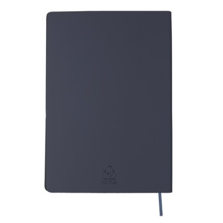Bloc-notes personnalisé pas cher Lazox Couleurs : noir Matières : PU recyclé objet promotionnel éco-responsable