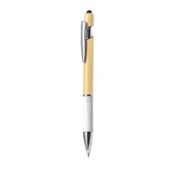 Stylet Éco-responsable Multifonction Bille Filipo Matières : bambou Couleurs : blanc impression haute définition